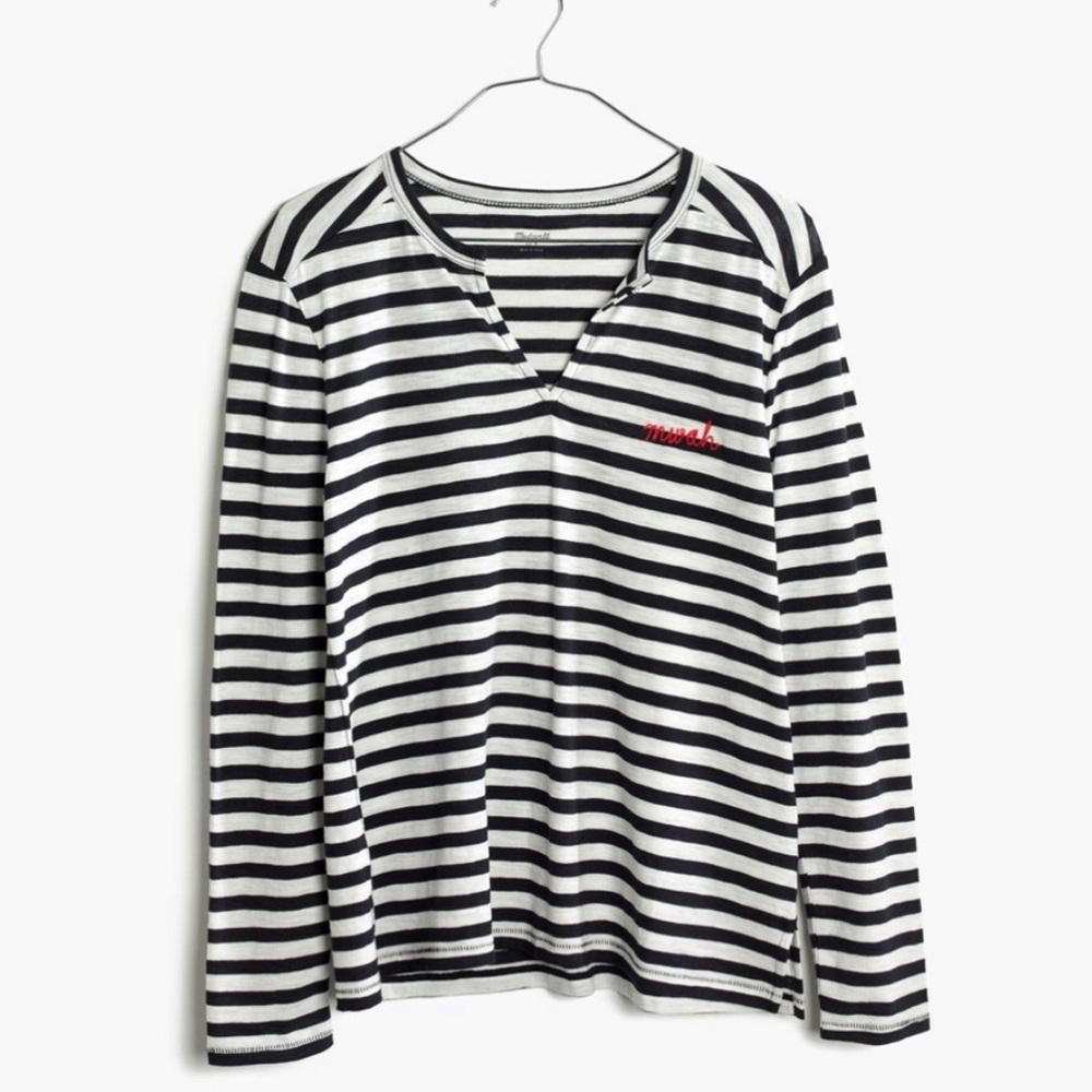 Madewell cotton tee with embroidery, Sz M